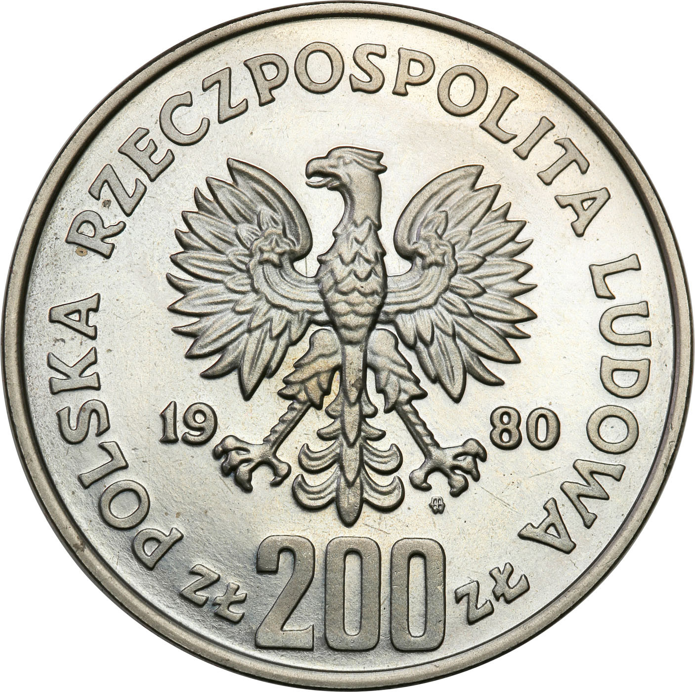 PRL. PRÓBA Nikiel 200 złotych 1980 – XIII Zimowe Igrzyska Olimpijskie